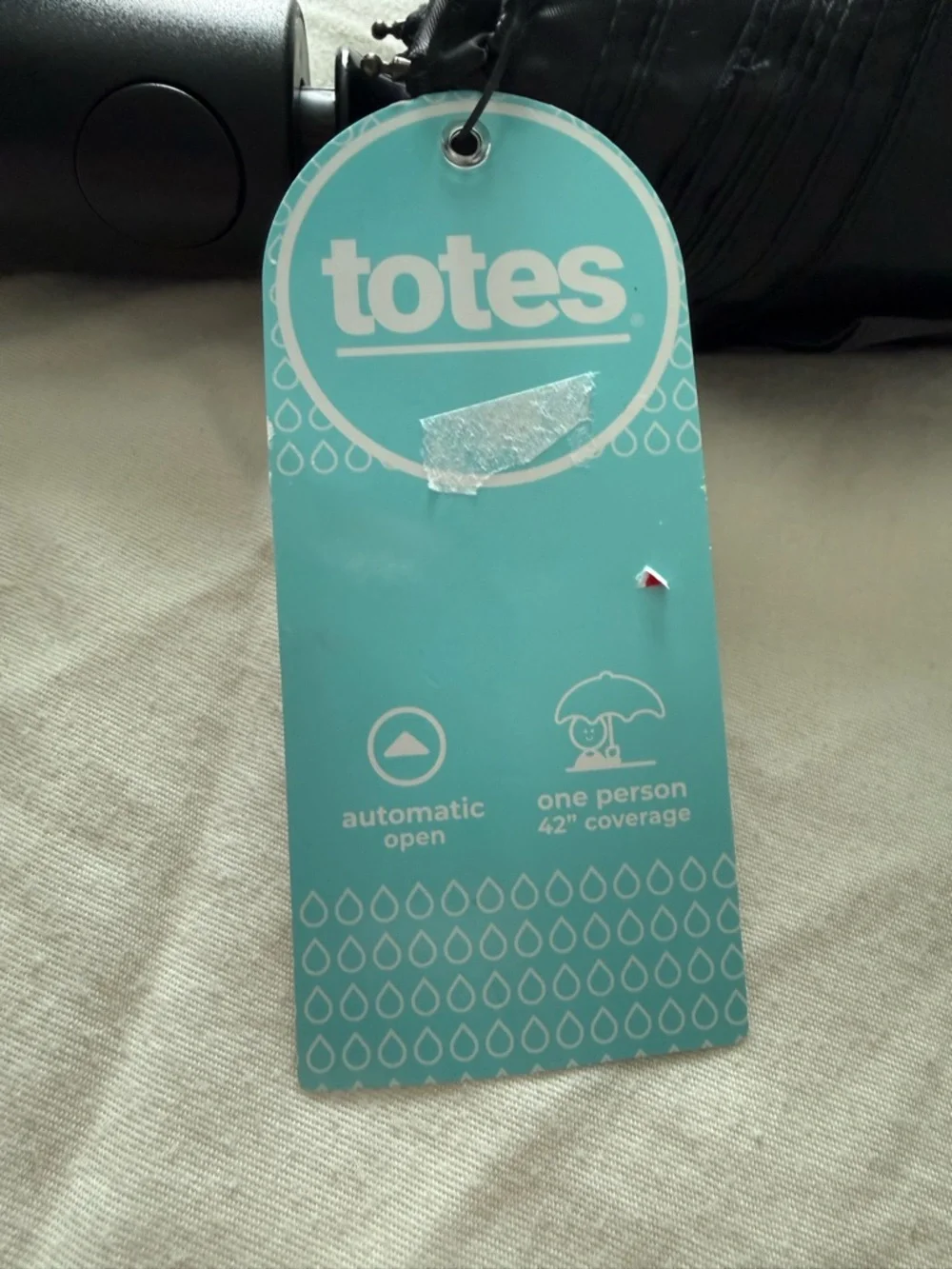 totes Teal Tag Compact Umbrella - Picture 2 of 2